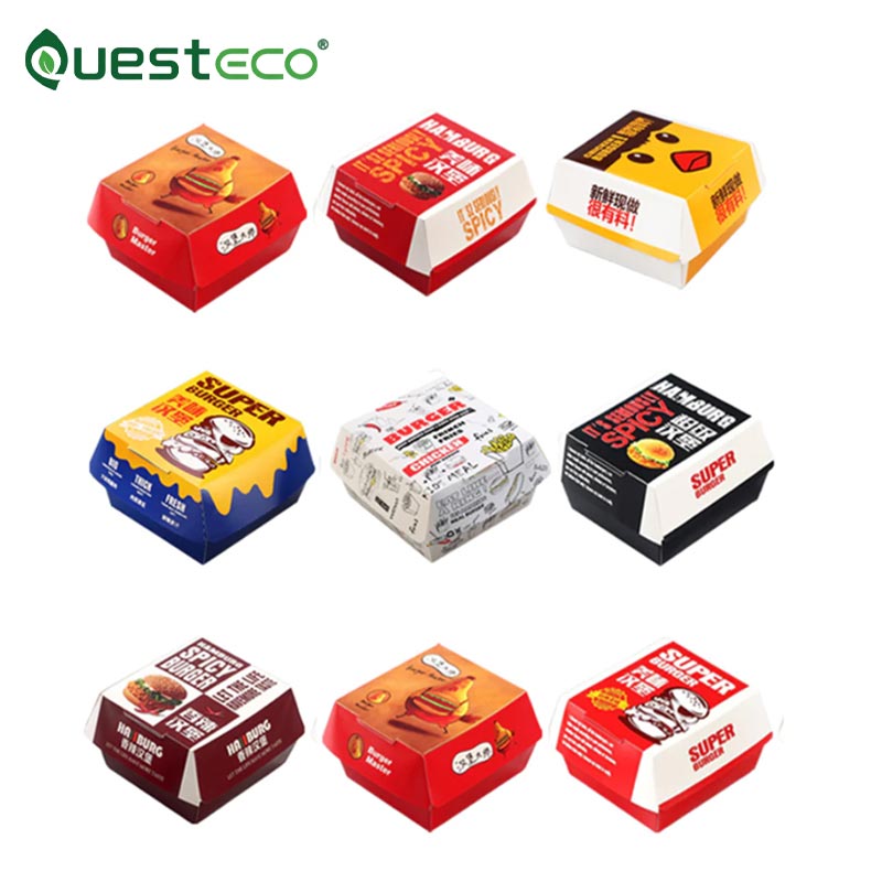 Hamburger-Papierbox zum Mitnehmen